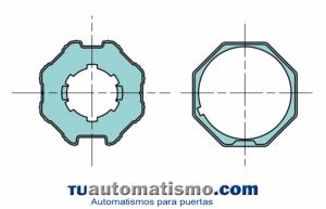 Adaptadores eje octogonal de 52x0,8 Rueda + Corona