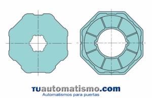 Adaptadores eje octogonal de 102x2,5 Rueda + Corona